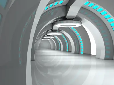 Sci fi Interior corridor 3D model purchase