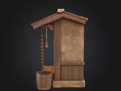 Mountain Tea House Slice Japanese Style Low-poly 3D model