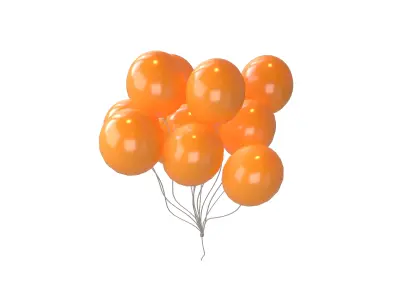Bunch of Balloons v1 011 Low-poly 3D model