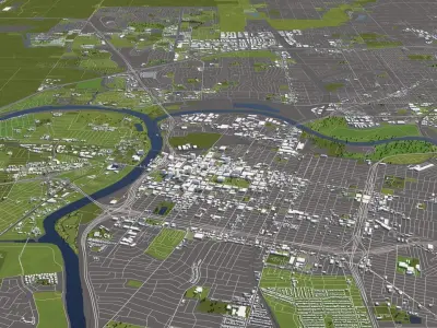 Sacramento 50x50km 3D City Map 3D model