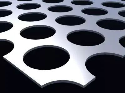 Perforated panel with 51 percent opening 25O102 3D model