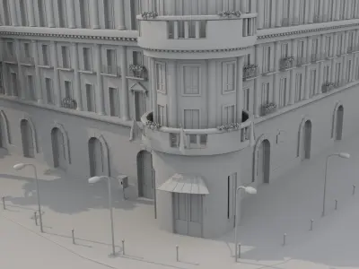 Paris Town Metro Station 3D model