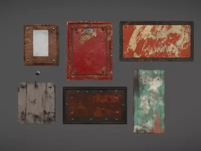 Plate Pack 01 Low-poly 3D model