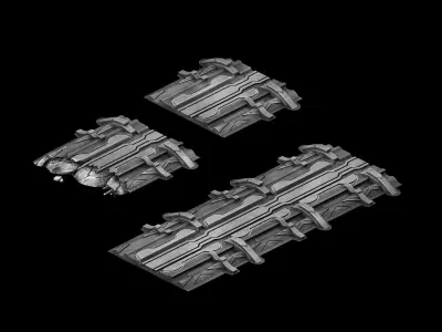 Mining field - maglev transport track 01 3D model