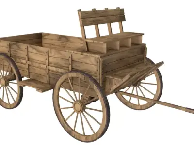 WoodenCart 3D model by turbosg789