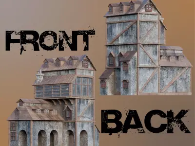  20 Models Medieval House Pack  Low-poly 3D model