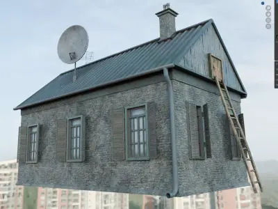 House east old wooden designed 3D model