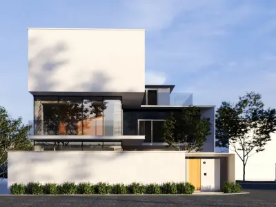 Light and Airy Modern House Low-poly 3D model