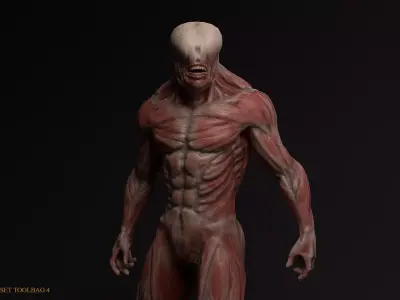 Skinless mutant Low-poly 3D model