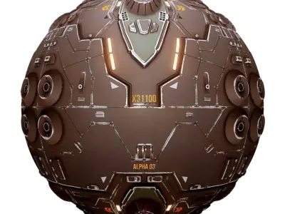 PBR Sci-Fi Industrial Texture 38 Low-poly 3D model