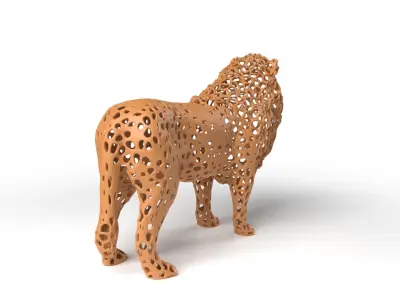 Lion Voronoi Low-poly 3D model