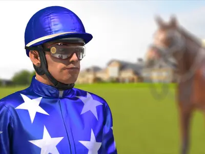  Horse Jockey Rigged for Cinema 4D 3D Model 