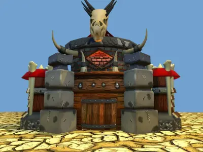 Stylized Orc Town - Town Hall Low-poly 3D model