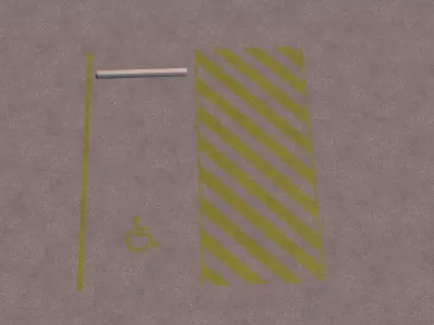 Disabled parking paintwork Free low-poly 3D model