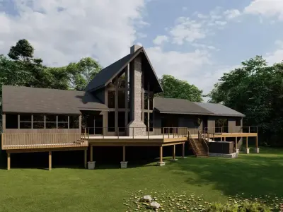 3D Exterior Scene 3D model design garden and landscape 3D 3D model 24