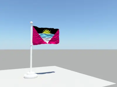 Antigua and Barbuda Flag 3D model