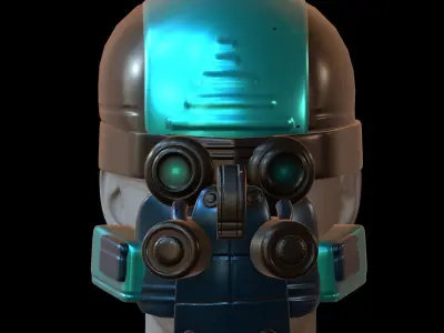 Gas mask helmet 3d model scifi Low-poly  3D model get