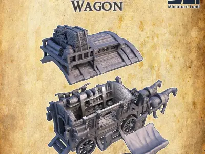 Nomad Merchant Wagon Tabletop Terrain 28 MM 3D print model