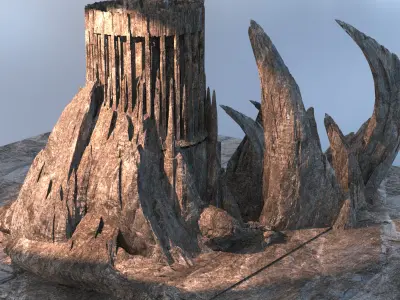 Persian desert Empress cliff 3 3D model