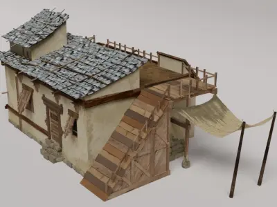 Poor man house Free low-poly 3D model