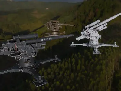 Flak german ww2 cannon pack 3D model