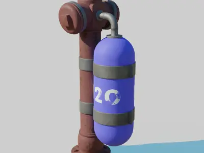 Cyberpunk Fire Hydrant 3D model