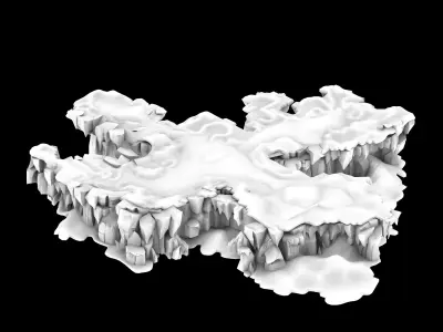 Deep in the snow mountains - rocks 0363 3D model