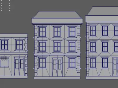 Vintage Old Buildings Free 3D model
