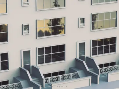 American Building 3D Model Low-poly 3D model