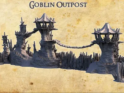 Goblin Outpost Tabletop Terrain 28MM 3D print model 3D print model