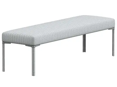 Astor 60 Brass Bench in Navy Velvet by Montage 3D model