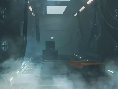 Scifi spaceship corridor 3D model