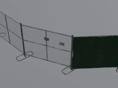 Construction Site Fence Low-poly 3D model