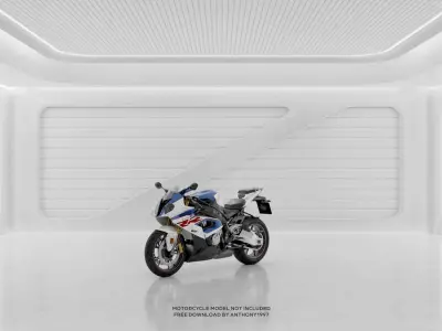 White Base Showroom - 3 Scenes Pack Low-poly 3D model