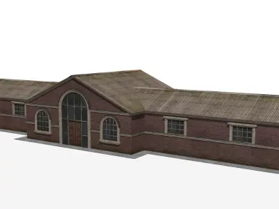 railway station Low-poly 3D model