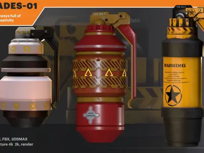  grenades01 Low-poly 3D model