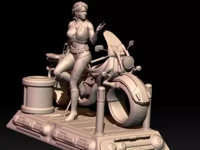 Ciri Cyberpunk style 3D print model