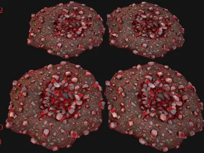 Large Rocks Tin Ore Deposits Quarry Environment Low-poly 3D model