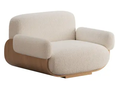 Cannoli Armchair Low-poly 3D model