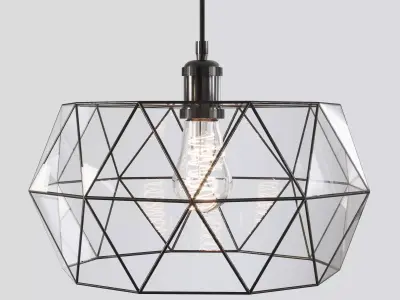Pendant geometric glass light  Retro Free 3D model