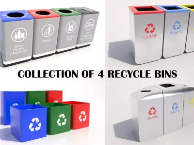 Recycle Bin Collection 3D model