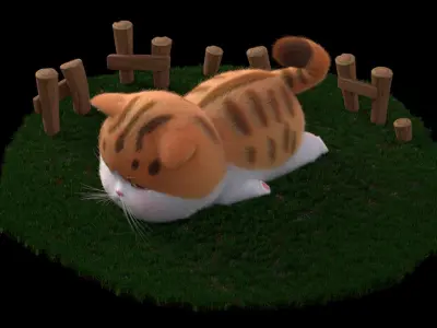  Cartoon cute fat cat 
