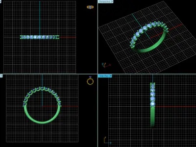 A Symphony of SparkleThe Diamond Half Eternity Band 3D print model