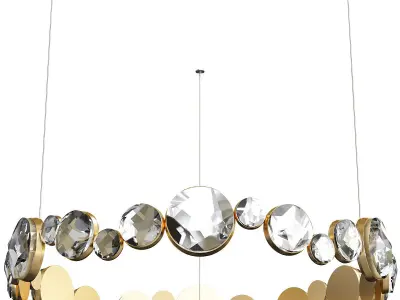 Ring Horizontal Chandelier With Crystals 3D model