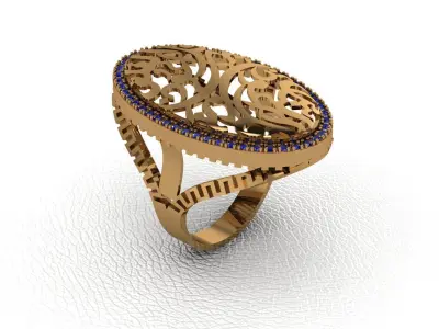 ring 4 pieces drawing 3d rihone drawing ring rings ring 3D print model