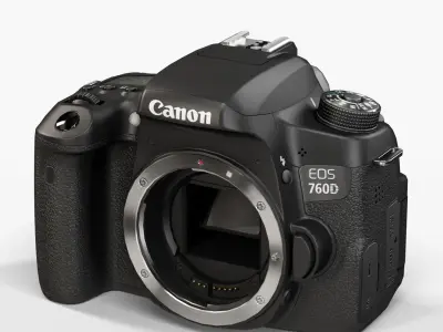 Canon EOS 760D DSLR camera Low-poly 3D model