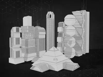 Sci-Fi Building Pack 3D model