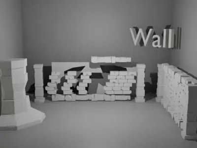 Low poly Stylized Dungeon Wall Free low-poly 3D model
