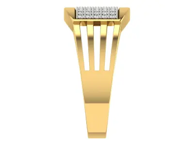 Light Weight Yellow Gold Diamond Ring  -ZA RN 4198 3D print model