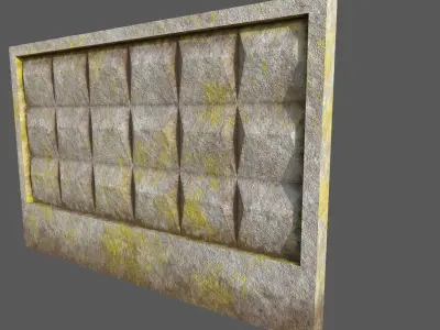 Old soviet factory fence Low-poly 3D model